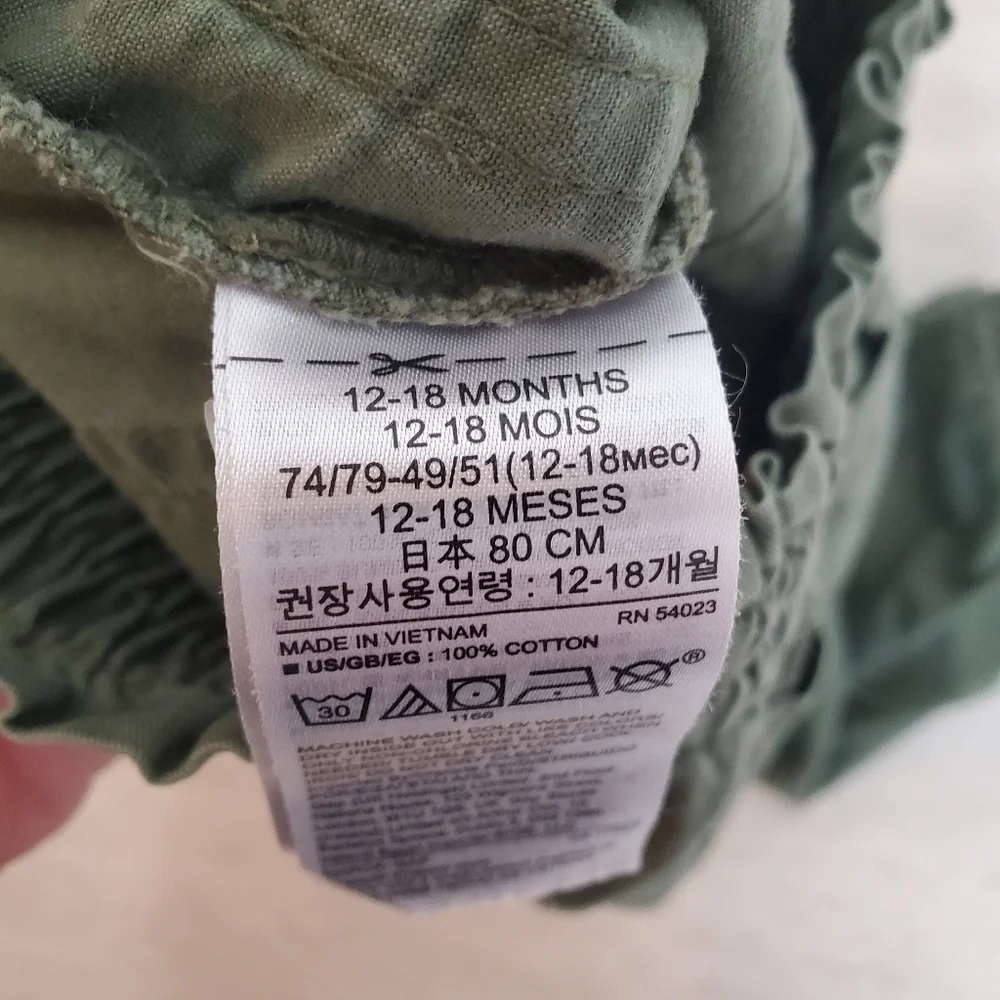 GAP Cargo Joggers Toddler 12-18 mo Desert Cactus Pull‎ on Pockets